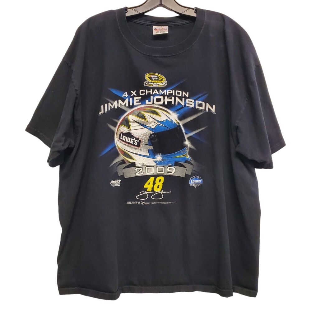 NASCAR Shirt Adult 2XL Black JIMMIE JOHNSON 4X CHAMPION 2009 Chase Authentics